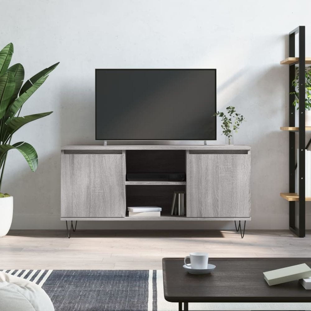 Vidaxl TV skrinka sivý dub sonoma 104x35x50 cm kompozitné drevo